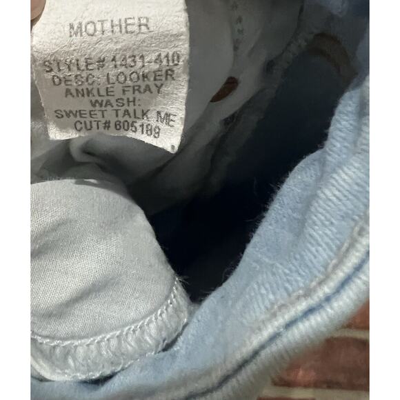 Mother Looker Ankle Fray Jeans Sweet Talk Me Light Wash Size 26 - Picture 11 of 12
